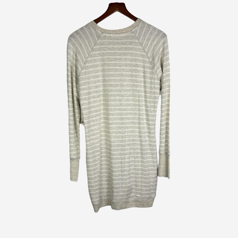 NWT Athleta Gray Striped Criss Cross Sweatshirt Dress S Modal Blend Lightweight - Picture 6 of 13